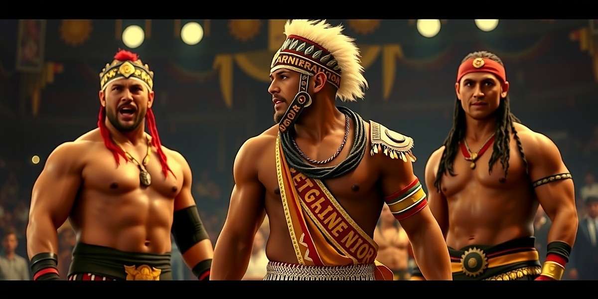 Wrestling Warriors Character Selection Wrestling Warriors character selection screen showing wrestlers in traditional Indian attire